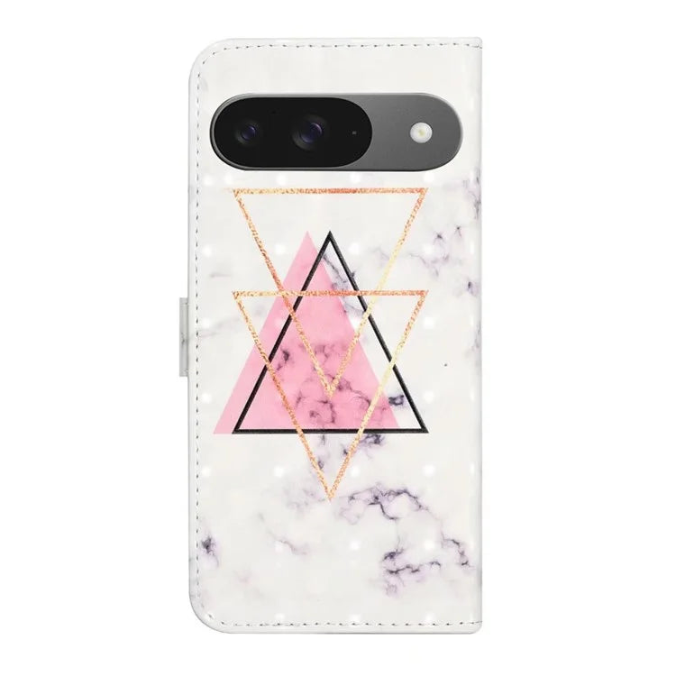 For Google Pixel 9 / Pixel 9 Pro Case 3D Creative Pattern PU Leather Stand Phone Cover