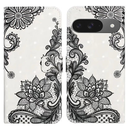 For Google Pixel 9 / Pixel 9 Pro Case 3D Creative Pattern PU Leather Stand Phone Cover