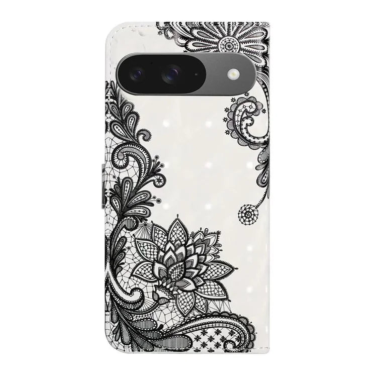 For Google Pixel 9 / Pixel 9 Pro Case 3D Creative Pattern PU Leather Stand Phone Cover