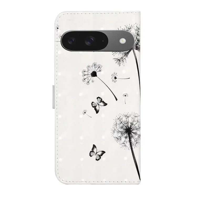 For Google Pixel 9 / Pixel 9 Pro Case 3D Creative Pattern PU Leather Stand Phone Cover