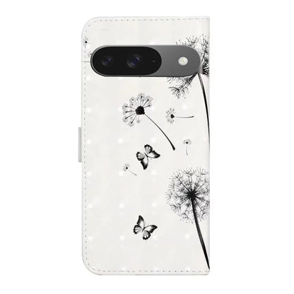 For Google Pixel 9 / Pixel 9 Pro Case 3D Creative Pattern PU Leather Stand Phone Cover