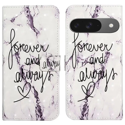 For Google Pixel 9 / Pixel 9 Pro Case 3D Creative Pattern PU Leather Stand Phone Cover