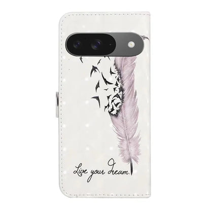 For Google Pixel 9 / Pixel 9 Pro Case 3D Creative Pattern PU Leather Stand Phone Cover