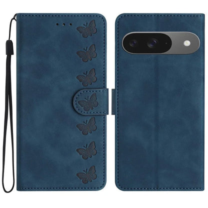 For Google Pixel 9 / Pixel 9 Pro Case Imprinted Butterfly Leather Wallet Phone Cover
