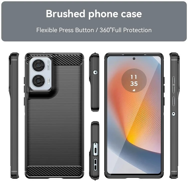 For Motorola Moto G85 5G / S50 Neo 5G Case Carbon Fiber Texture TPU Brushed Phone Cover