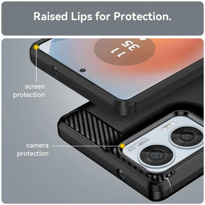 For Motorola Moto G85 5G / S50 Neo 5G Case Carbon Fiber Texture TPU Brushed Phone Cover
