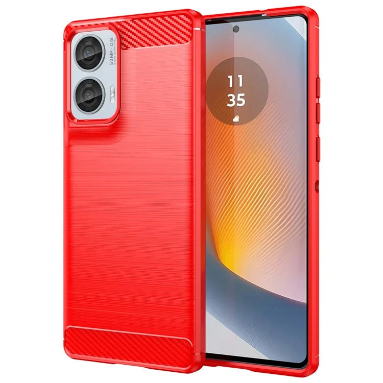 For Motorola Moto G85 5G / S50 Neo 5G Case Carbon Fiber Texture TPU Brushed Phone Cover