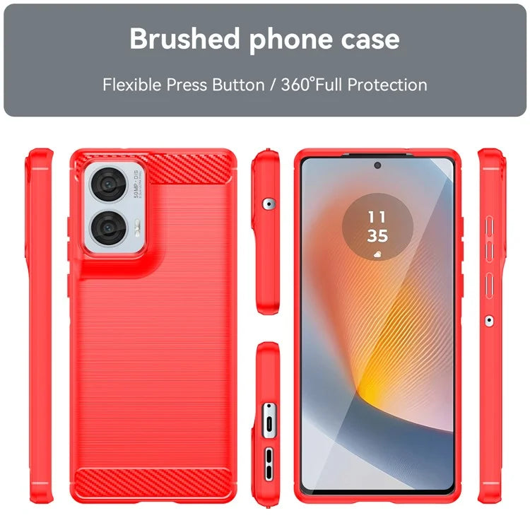For Motorola Moto G85 5G / S50 Neo 5G Case Carbon Fiber Texture TPU Brushed Phone Cover