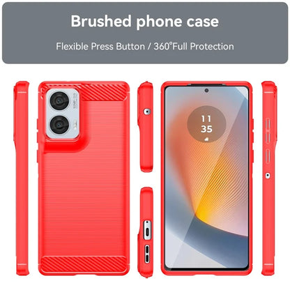 For Motorola Moto G85 5G / S50 Neo 5G Case Carbon Fiber Texture TPU Brushed Phone Cover