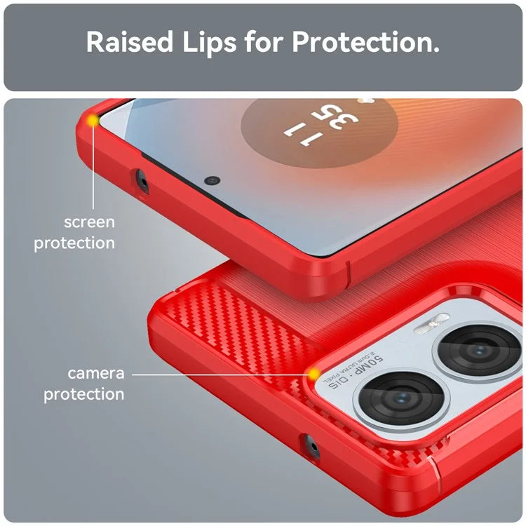 For Motorola Moto G85 5G / S50 Neo 5G Case Carbon Fiber Texture TPU Brushed Phone Cover