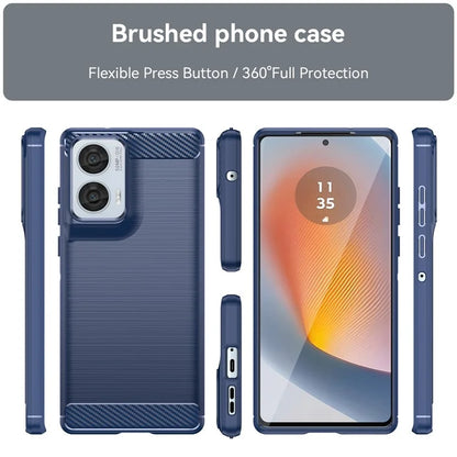 For Motorola Moto G85 5G / S50 Neo 5G Case Carbon Fiber Texture TPU Brushed Phone Cover