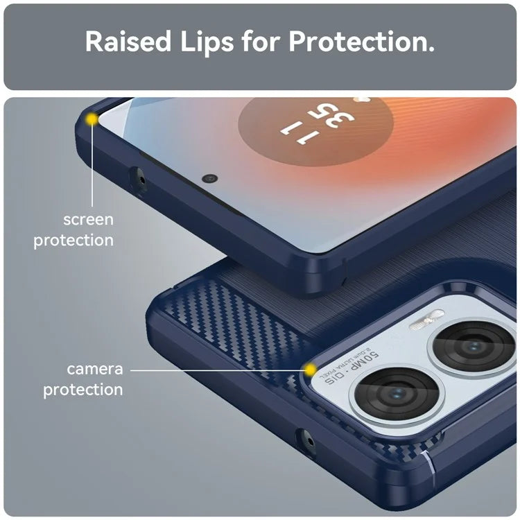 For Motorola Moto G85 5G / S50 Neo 5G Case Carbon Fiber Texture TPU Brushed Phone Cover