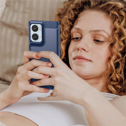 For Motorola Moto G85 5G / S50 Neo 5G Case Carbon Fiber Texture TPU Brushed Phone Cover