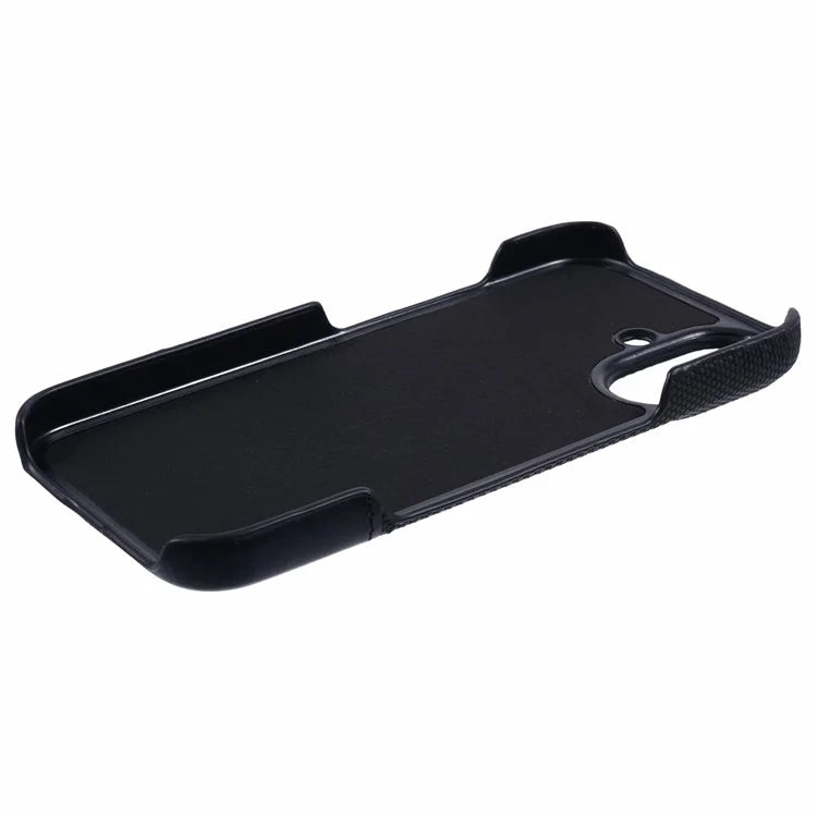 For iPhone 16 Case PU Leather+PC Splicing Anti-Slip Phone Cover