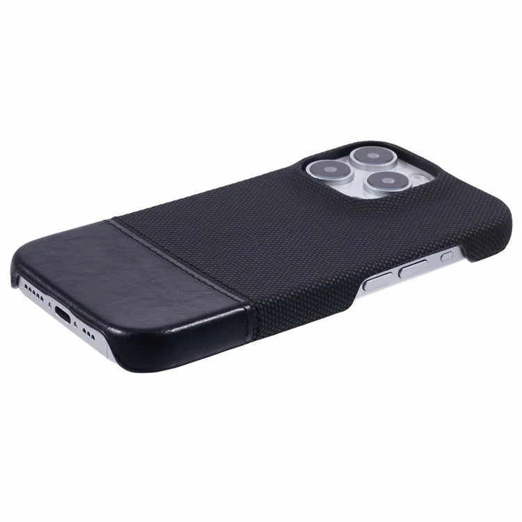 For iPhone 16 Pro Case PU Leather+PC Splicing Anti-Slip Phone Cover