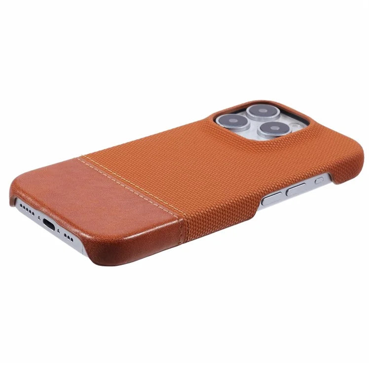 For iPhone 16 Pro Case PU Leather+PC Splicing Anti-Slip Phone Cover