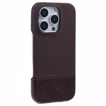 For iPhone 16 Pro Case PU Leather+PC Splicing Anti-Slip Phone Cover