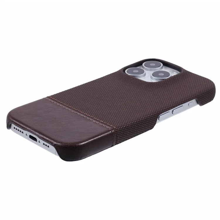 For iPhone 16 Pro Case PU Leather+PC Splicing Anti-Slip Phone Cover