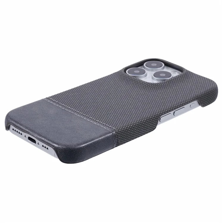 For iPhone 16 Pro Case PU Leather+PC Splicing Anti-Slip Phone Cover