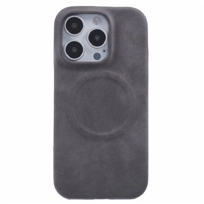 For iPhone 16 Pro Case Compatible with MagSafe Skin-Touch Leather+PC Back Cover