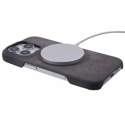 For iPhone 16 Pro Case Compatible with MagSafe Skin-Touch Leather+PC Back Cover