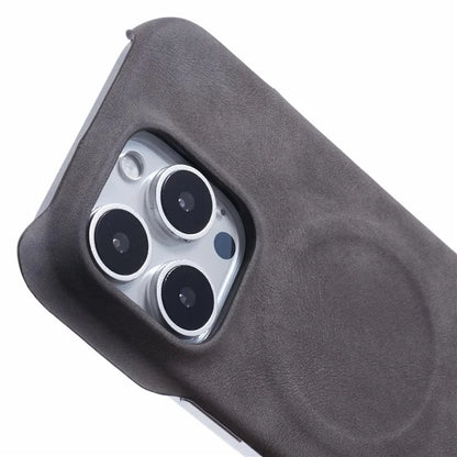 For iPhone 16 Pro Case Compatible with MagSafe Skin-Touch Leather+PC Back Cover