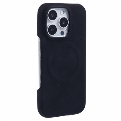 For iPhone 16 Pro Case Compatible with MagSafe Skin-Touch Leather+PC Back Cover