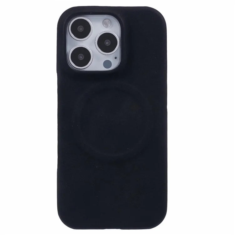 For iPhone 16 Pro Case Compatible with MagSafe Skin-Touch Leather+PC Back Cover