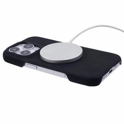 For iPhone 16 Pro Case Compatible with MagSafe Skin-Touch Leather+PC Back Cover