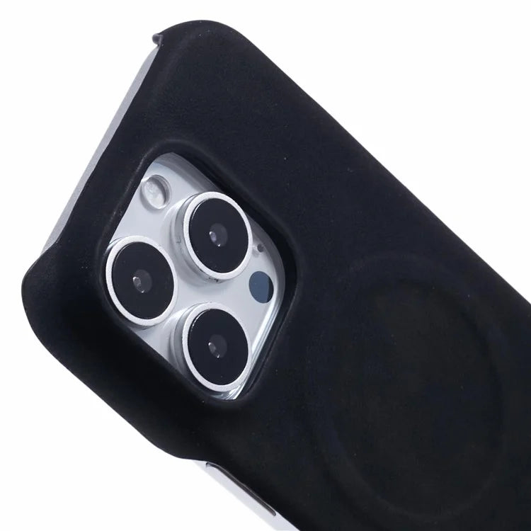 For iPhone 16 Pro Case Compatible with MagSafe Skin-Touch Leather+PC Back Cover