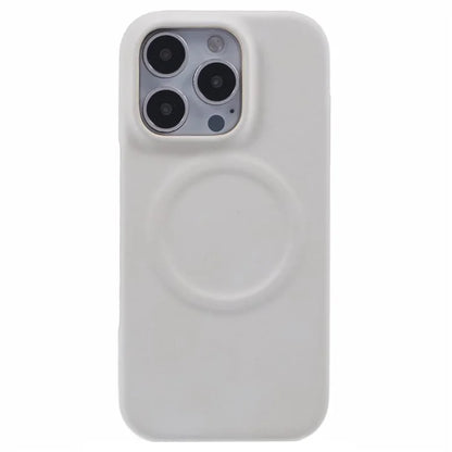 For iPhone 16 Pro Case Compatible with MagSafe Skin-Touch Leather+PC Back Cover