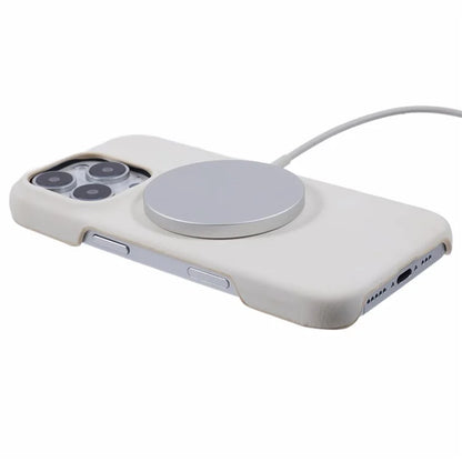 For iPhone 16 Pro Case Compatible with MagSafe Skin-Touch Leather+PC Back Cover