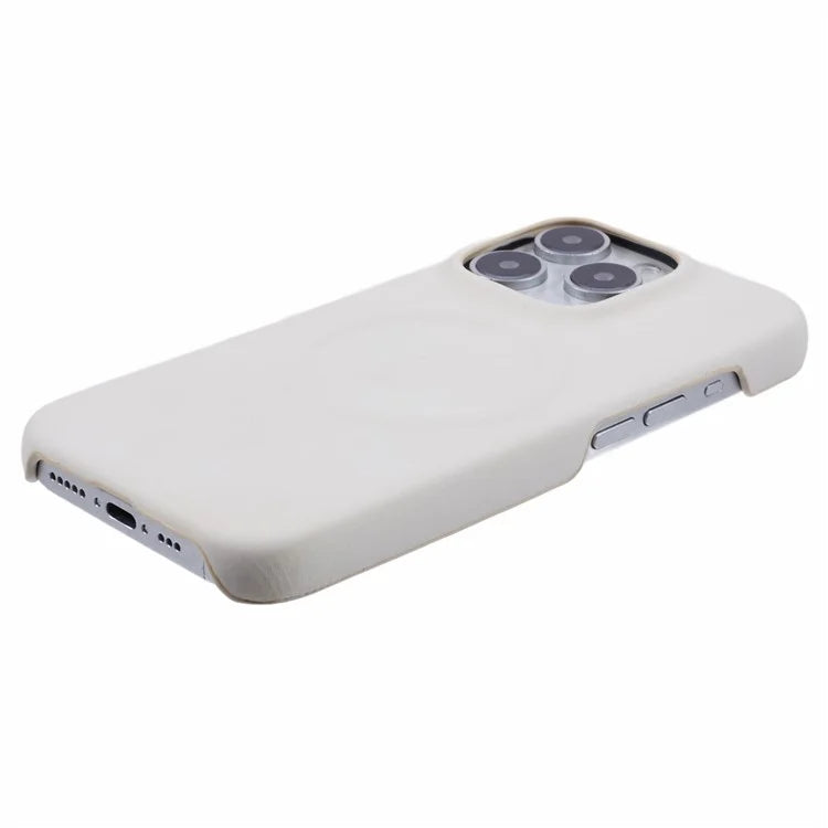 For iPhone 16 Pro Case Compatible with MagSafe Skin-Touch Leather+PC Back Cover