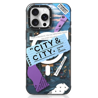 YOUNGKIT City Series for iPhone 16 Pro Max Magnetic Case Shockproof IMD TPU Phone Cover