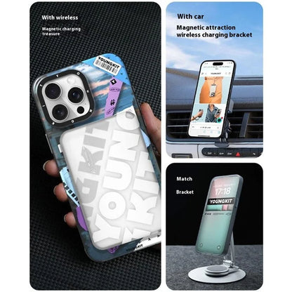 YOUNGKIT City Series for iPhone 16 Pro Max Magnetic Case Shockproof IMD TPU Phone Cover