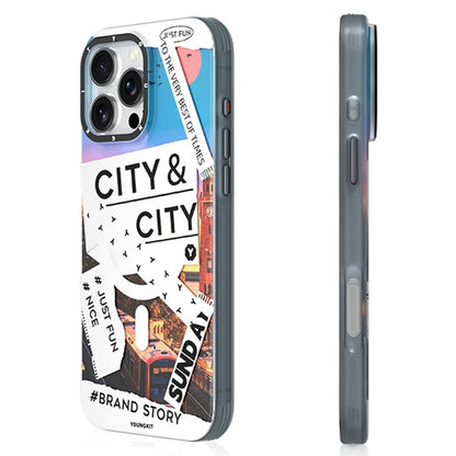 YOUNGKIT City Series for iPhone 16 Pro Max Magnetic Case Shockproof IMD TPU Phone Cover