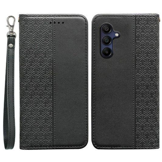For Samsung Galaxy A16 5G Wallet Phone Case Strong Magnetic Checkered Pattern Imprint Leather Flip Cover