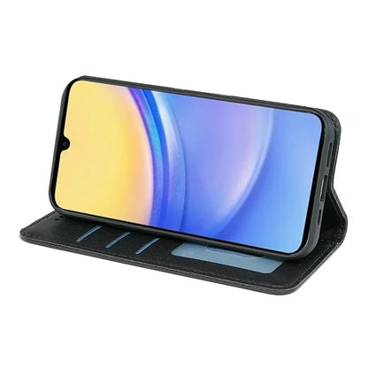 For Samsung Galaxy A16 5G Wallet Phone Case Strong Magnetic Checkered Pattern Imprint Leather Flip Cover