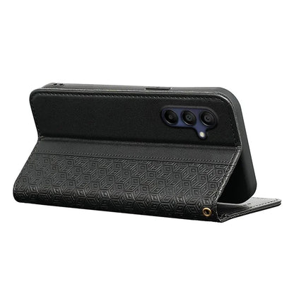 For Samsung Galaxy A16 5G Wallet Phone Case Strong Magnetic Checkered Pattern Imprint Leather Flip Cover