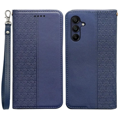 For Samsung Galaxy A16 5G Wallet Phone Case Strong Magnetic Checkered Pattern Imprint Leather Flip Cover