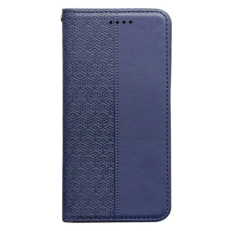 For Samsung Galaxy A16 5G Wallet Phone Case Strong Magnetic Checkered Pattern Imprint Leather Flip Cover