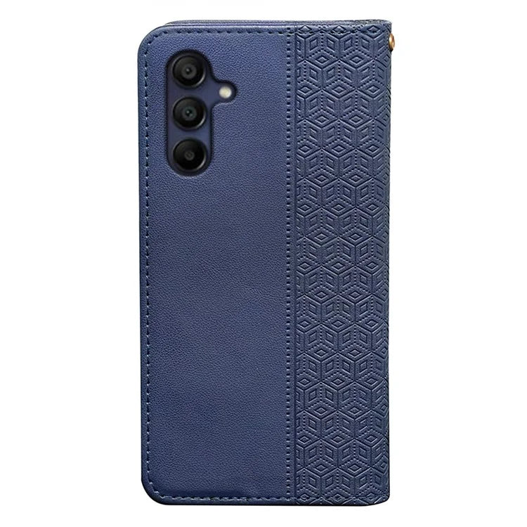 For Samsung Galaxy A16 5G Wallet Phone Case Strong Magnetic Checkered Pattern Imprint Leather Flip Cover