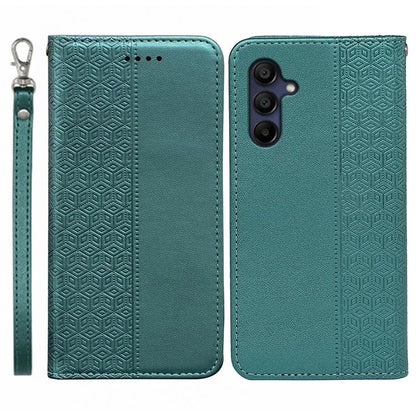 For Samsung Galaxy A16 5G Wallet Phone Case Strong Magnetic Checkered Pattern Imprint Leather Flip Cover