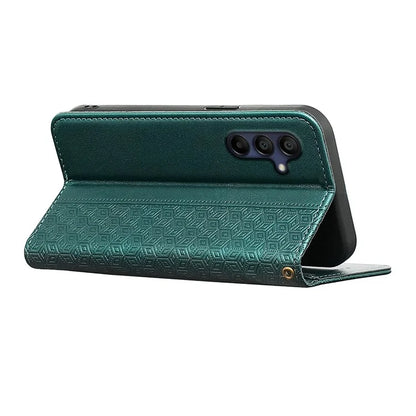 For Samsung Galaxy A16 5G Wallet Phone Case Strong Magnetic Checkered Pattern Imprint Leather Flip Cover