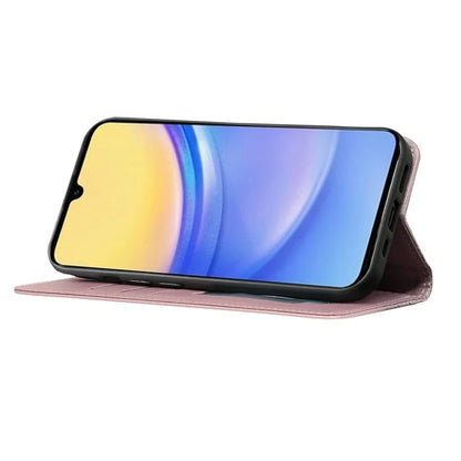 For Samsung Galaxy A16 5G Wallet Phone Case Strong Magnetic Checkered Pattern Imprint Leather Flip Cover