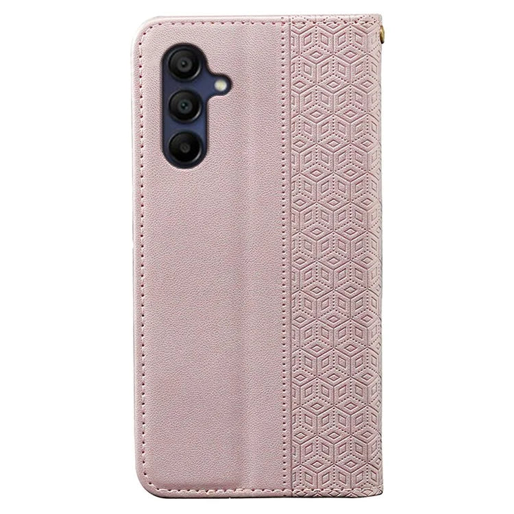 For Samsung Galaxy A16 5G Wallet Phone Case Strong Magnetic Checkered Pattern Imprint Leather Flip Cover