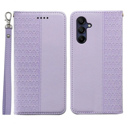 For Samsung Galaxy A16 5G Wallet Phone Case Strong Magnetic Checkered Pattern Imprint Leather Flip Cover