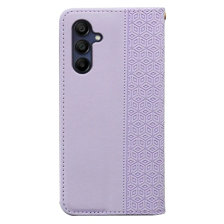 For Samsung Galaxy A16 5G Wallet Phone Case Strong Magnetic Checkered Pattern Imprint Leather Flip Cover