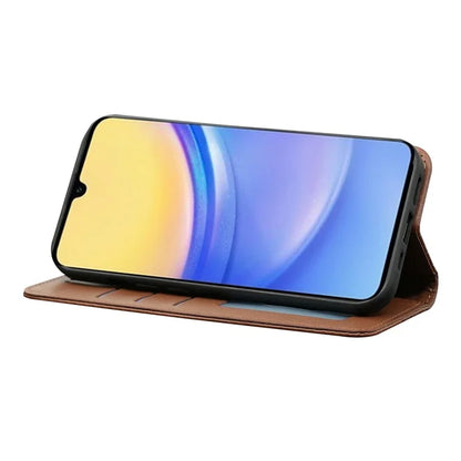 For Samsung Galaxy A16 5G Wallet Phone Case Strong Magnetic Checkered Pattern Imprint Leather Flip Cover