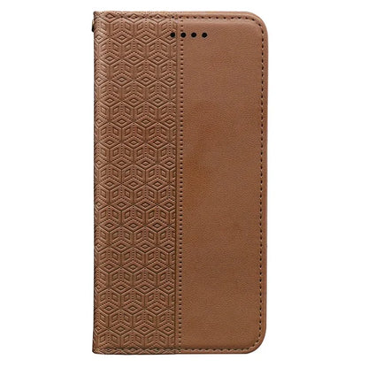For Samsung Galaxy A16 5G Wallet Phone Case Strong Magnetic Checkered Pattern Imprint Leather Flip Cover